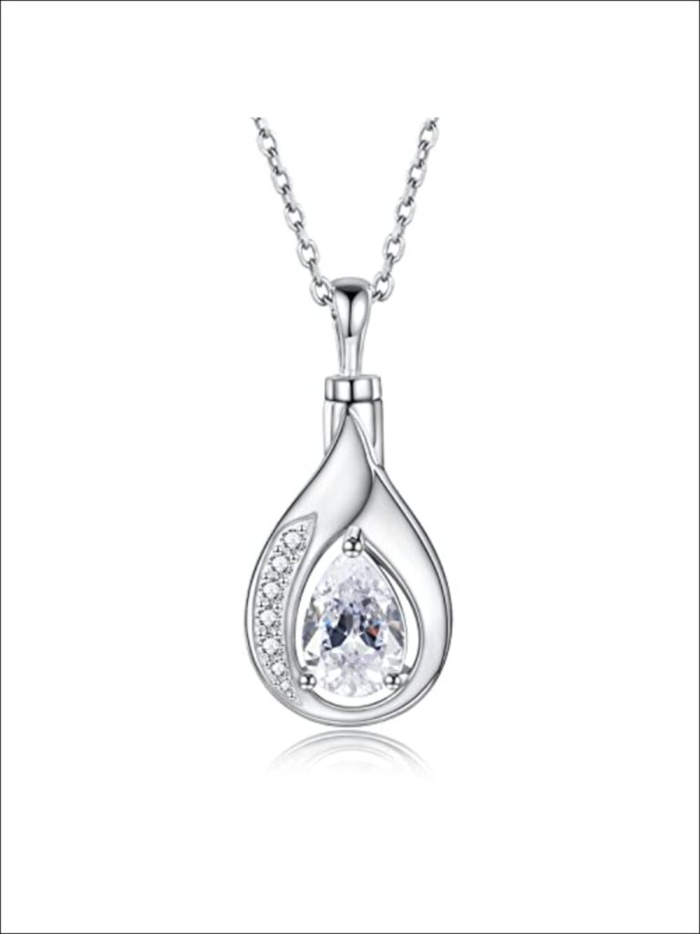 925 Sterling Silver Teardrop Urn Pendant Necklace for Ashes